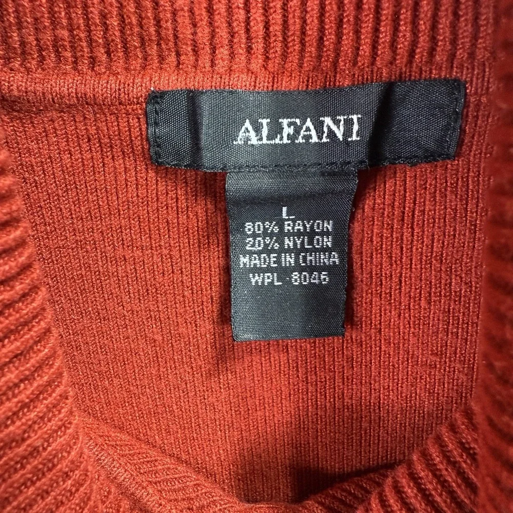 Alfani Sweater Womens L Red Turtleneck Long Sleeve Pullover‎ Classic Winter Top